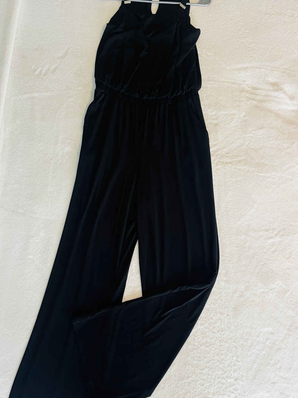 Calvin Klein Black Sleeveless Wide-Leg Jumpsuit